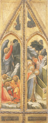 Christ in the Garden The Women at the Sepulchre Wings of a triptych (mk05)